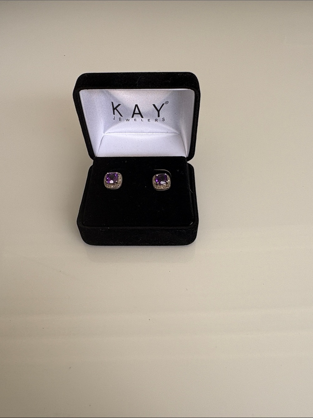 KAY Jewelers Purple Gemstone Stud Earrings Like New